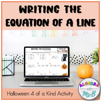 Preview of Writing the Equation of a Line from Graph and Points Halloween Digital Activity