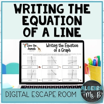 Preview of Writing the Equation of a Line from a Graph Digital Escape Room