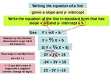 Writing the equation of a line. PowerPoint