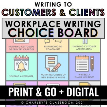 Preview of Writing to Customers & Clients | Workplace Writing Choice Board