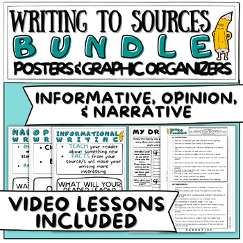 Preview of Writing to Sources Bundle with Posters and Graphic Organizers