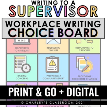 Preview of Writing to a Supervisor | Workplace Writing Choice Board