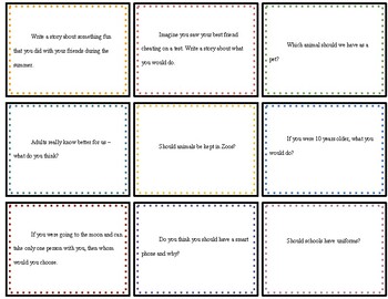 Writing topics- task cards by Making Mistakes for Learning | TPT