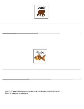 Preview of Writing with Brown Bear Animals