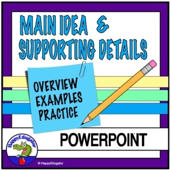 Preview of Writing with Main Idea, Supporting Details and Transition Words PowerPoint