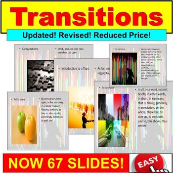 Preview of Transitions PowerPoint, Google Slides, and Printouts