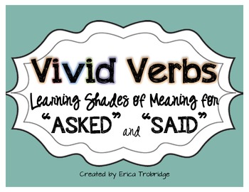 Preview of Vivid Verbs {Alternative Words for “Asked” and “Said”}