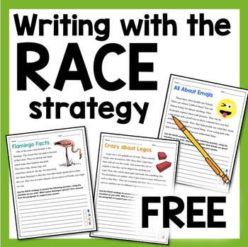 Preview of RACE Strategy Writing Worksheet Activity Grades 4-6 FREE | with Easel Activity