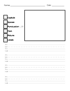Preview of Writing worksheet with checklist