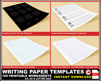 Preview of BUNDLE Writing Paper Templates - 189 Worksheets