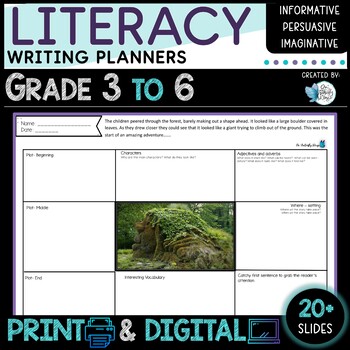 Preview of Writingt Planners  Editable  and Digital 
