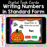 Writing Numbers in Standard Form Halloween Digital Task Cards