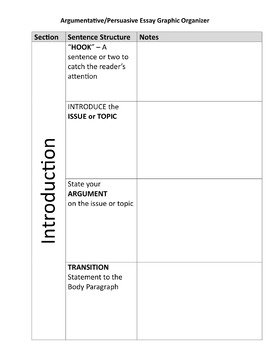 persuasive essay graphic organizer brainly