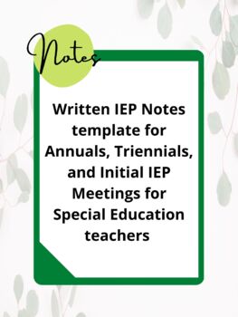 Preview of Written IEP Notes 