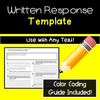 Preview of Written Response Template | Paragraph Writing Template