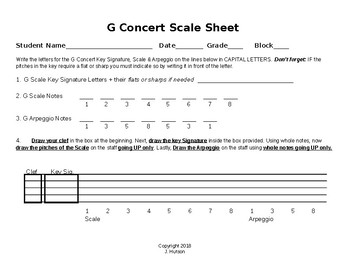 Preview of Written Scale Worksheets