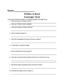 Preview of Written in Bone Image and Features Scavenger Hunt