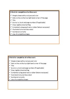Preview of Written work checklist