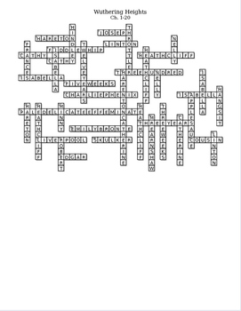 Wuthering Heights Chapters 1 20 Crossword by Jon Hendrickson TpT