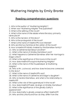 essay questions for wuthering heights