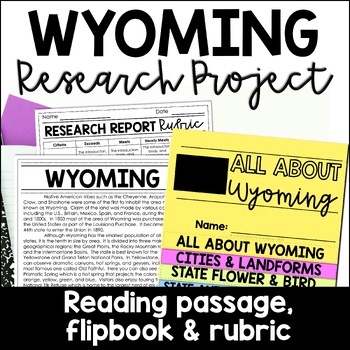 Preview of Wyoming State Research Report Project | US States Research Flip Book