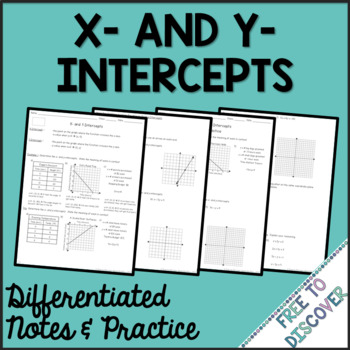 Preview of X-Intercepts and Y-Intercepts Notes and Practice