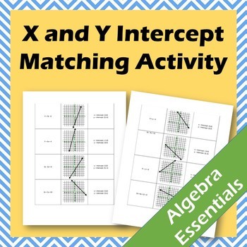 Preview of X- and Y-Intercept Matching Activity (CCSS.HSF.IF.B.4)