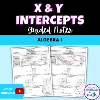Preview of X and Y Intercepts of Linear Equations Guided Notes Lesson Algebra 1