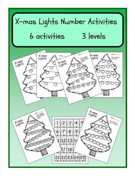 Preview of X-mas Lights Number Activities