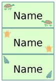 XLarge Editable Name Labels _ Sea creatures _ green