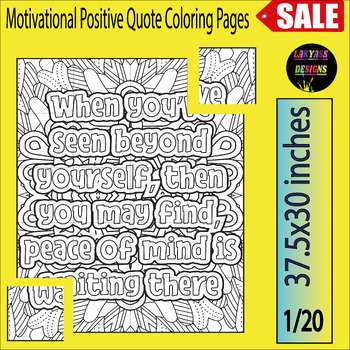 Preview of XV-Motivational Positive Quote Coloring Pages Collaborative Poster Art Activity
