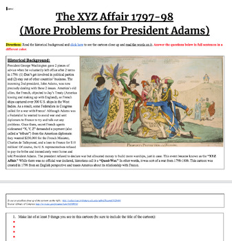Preview of XYZ Affair 1797-98 Political Cartoon DBQ