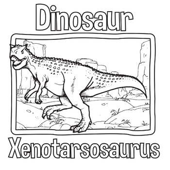 Xenotarsosaurus Dinosaur Coloring Book / Page by SCWorkspace | TPT
