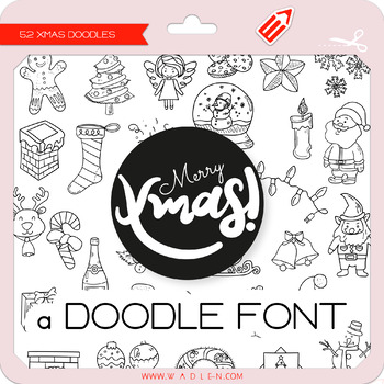 Preview of Xmas Doodle Font - W Λ D L Ξ N