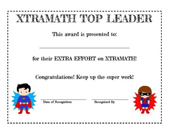 Preview of Xtramath Classroom Awards