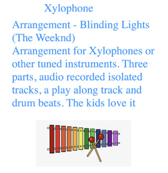 Preview of Xylophone Blinding Lights (Diatonic) play along audio and score
