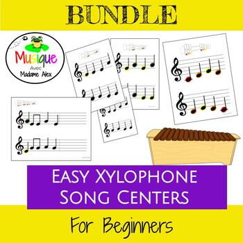 Preview of Easy Xylophone Song Centers BUNDLE