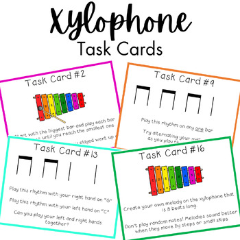 Preview of Xylophone Task Cards (Ta, Ti-Ti, Rest)