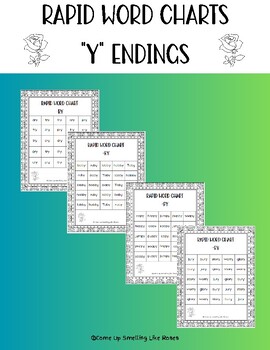 Preview of Y Endings Rapid Word Charts With Rime Patterns for Primary