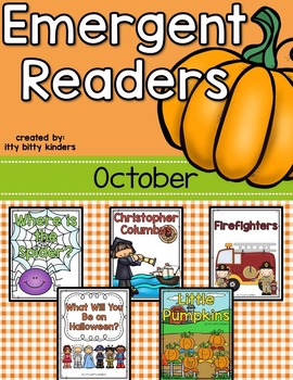 Preview of October Emergent Readers, Halloween, Christopher Columbus, Spiders