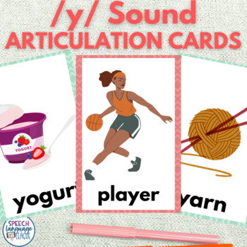 Preview of Y Sound Articulation Cards for Speech Therapy Initial & Medial