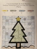 Y Sounds (Vowel & Consonant) Winter Coloring Activity