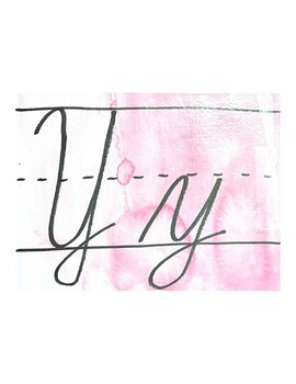 Preview of Y and Z cursive letters (rest of cursive watercolor alphabet)