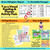 Y as a Vowel (long e, long i - Open Syllable) Decodable Re