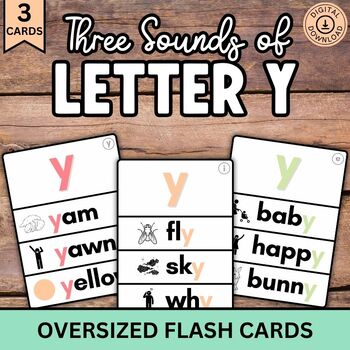 Preview of Y as a Vowel, Flash Cards, Three Sounds of Letter Y, Y as a Consonant, Charts
