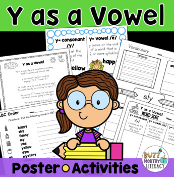 Preview of Y as a Vowel Lesson Plan, Activities, Worksheets