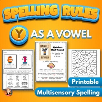 Preview of Y as a Vowel Spelling Activities