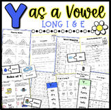 Y as a Vowel Ending Y as Long I or Long E Worksheets Games