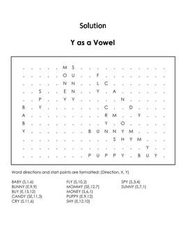 Y as a Vowel Worksheet/ Word Search by Science Spot | TpT