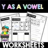 Y as a vowel worksheets